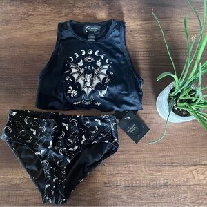 Midnight hour Bat/coffin swim suit